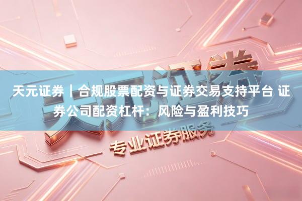 天元证券｜合规股票配资与证券交易支持平台 证券公司配资杠杆：风险与盈利技巧